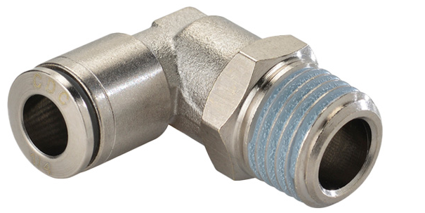 Đầu nối nhanh khí nén dạng cong bằng đồng ren ngoài CDC